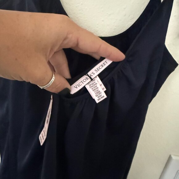NWT Victoria Secret Satin Washed Silk Jumpsuit In BLUE sz XS - Picture 9 of 9